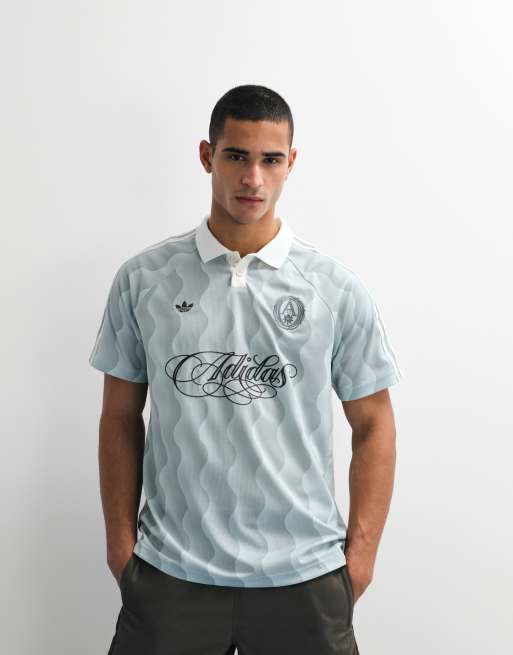 adidas Originals summer jersey with script logo in sage green, 2 of 5