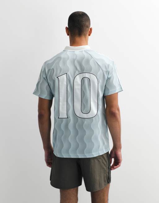 adidas Originals summer jersey with script logo in sage green, 4 of 5