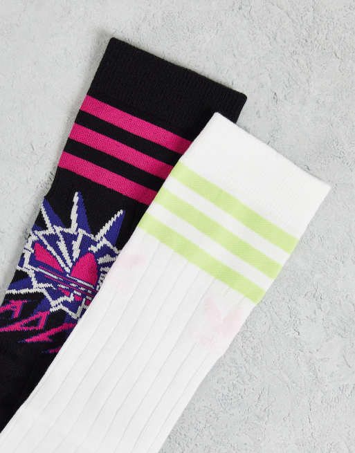 adidas Originals 'Summer Rave' 2pk socks in white and black | ASOS