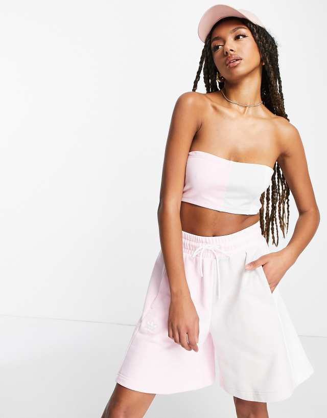 adidas Originals 'summer rave' color block bandeau top in pink