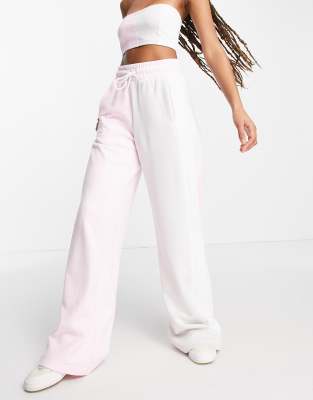 adidas Originals 'summer rave' color block wide leg pants in pink | ASOS