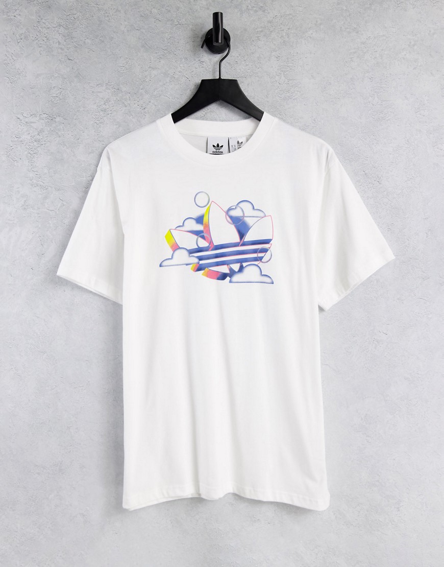 Adidas Originals summer trefoil t-shirt in white