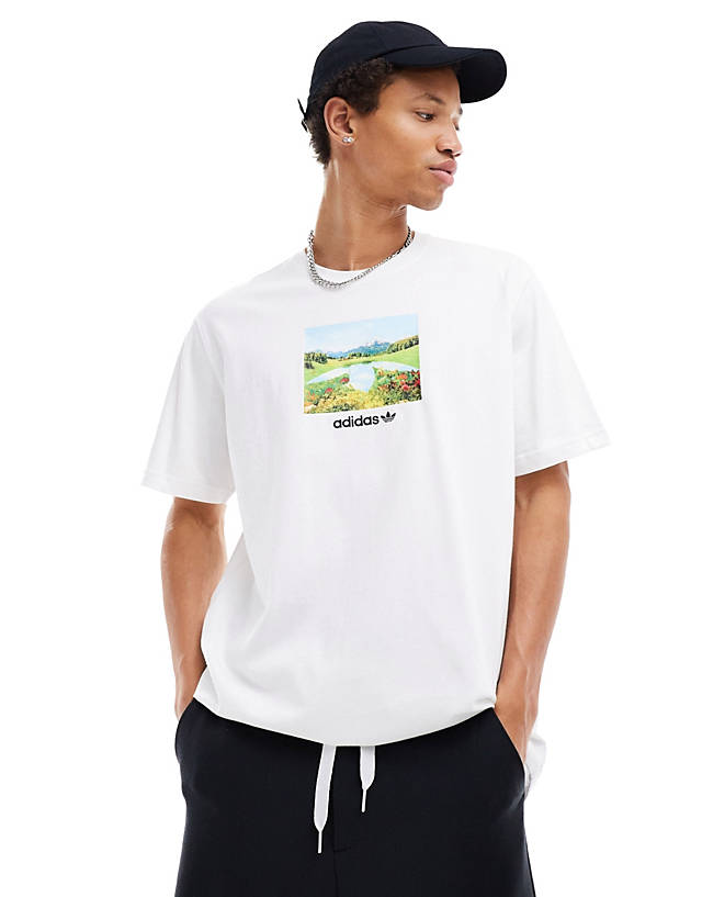 adidas Originals - sunrise graphic t-shirt in white