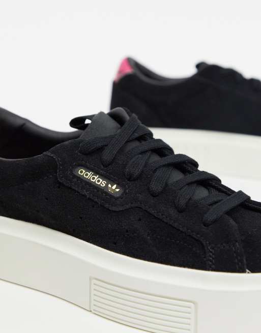 cangrejo Lionel Green Street pegar adidas Originals Super Sleek in black suede | ASOS