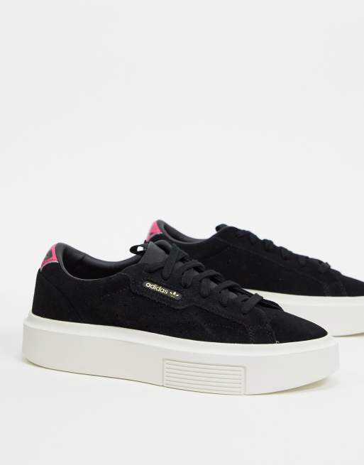 adidas Originals Super Sleek sneakers in black suede