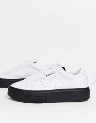 adidas originals super sleek in white with zip