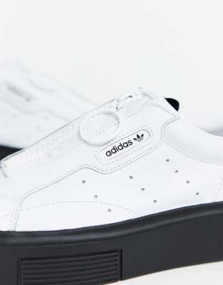 adidas originals super sleek in white with zip