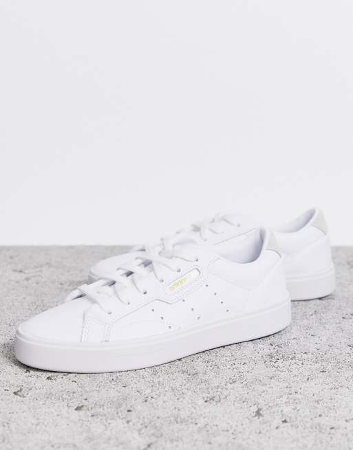 Adidas originals sleek cheap sneakers in white