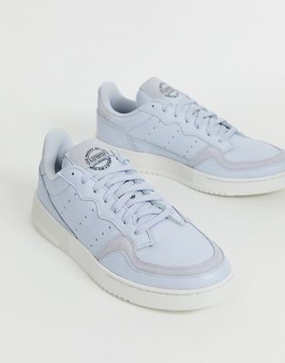 adidas Originals – Supercourt – Blå sneakers i läder-Vit