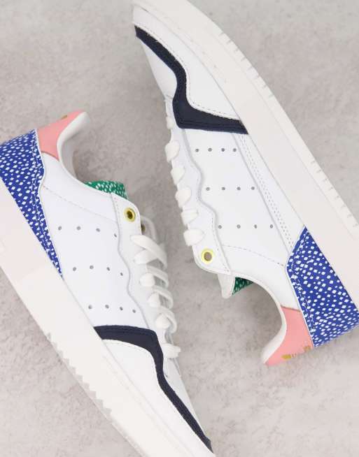 adidas Originals Supercourt sneakers in white with color pops