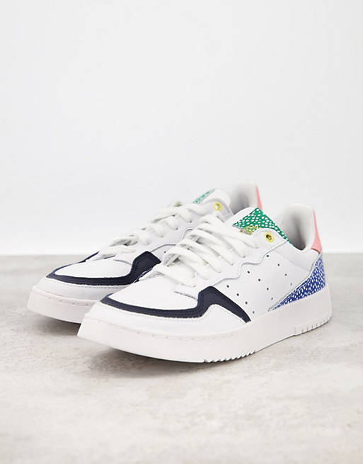 adidas Originals Supercourt sneakers in white with color pops