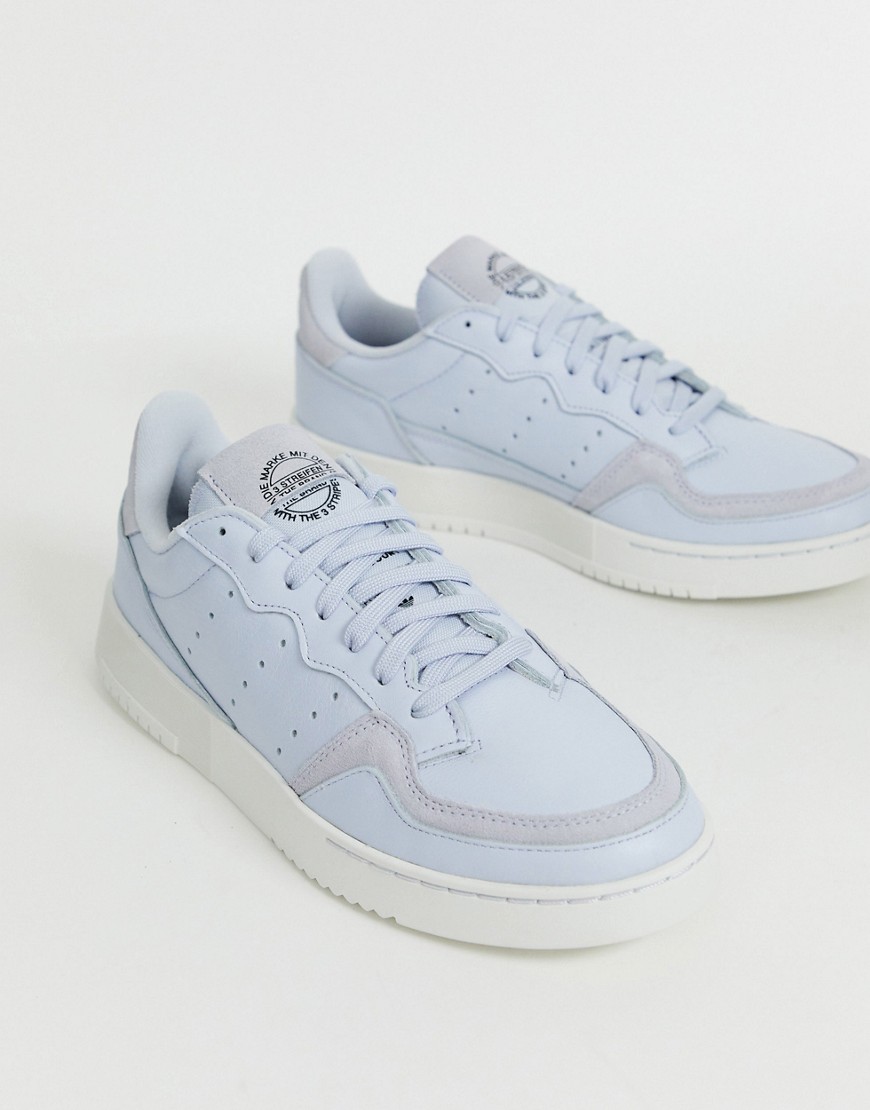 Adidas Originals supercourt trainers in blue leather-White