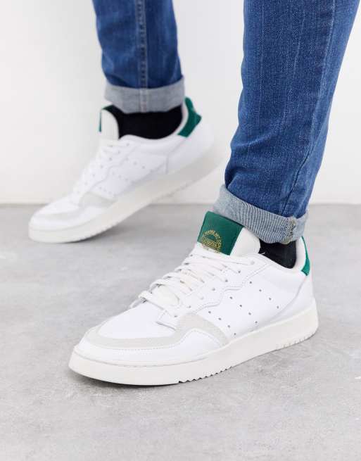 adidas Originals supercourt trainers in white with suede trim