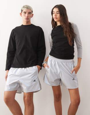 adidas Originals Supernova shorts in metallic silver