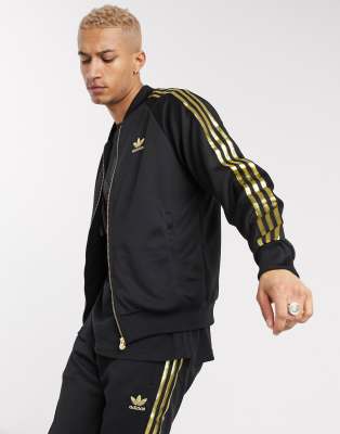 black and gold adidas track jacket