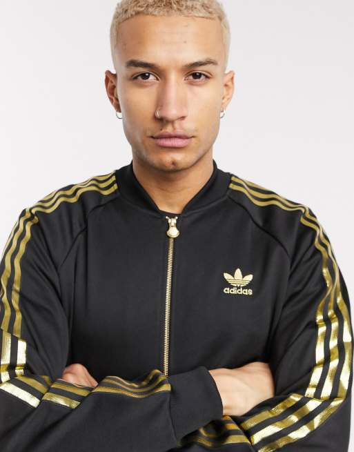 adidas Originals Superstar 24K jacket in black and gold