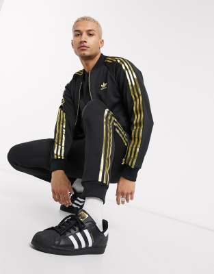 adidas superstar jacket gold