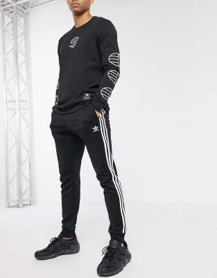 adidas original 3 stripe skinny joggers