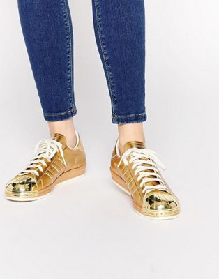 adidas originals superstar 80's gold metallic sneakers