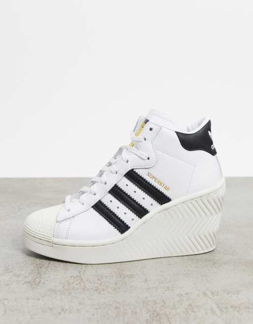 Adidas Originals Superstar 80 s Sneakers met hak in wit en