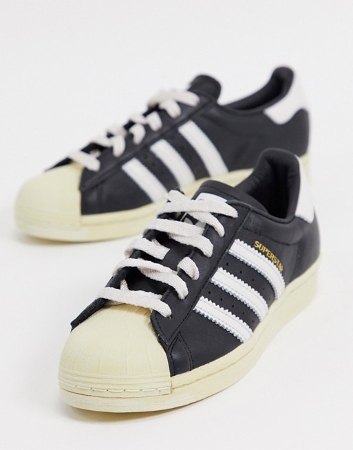 adidas Originals Superstar 80's trainers in black and white