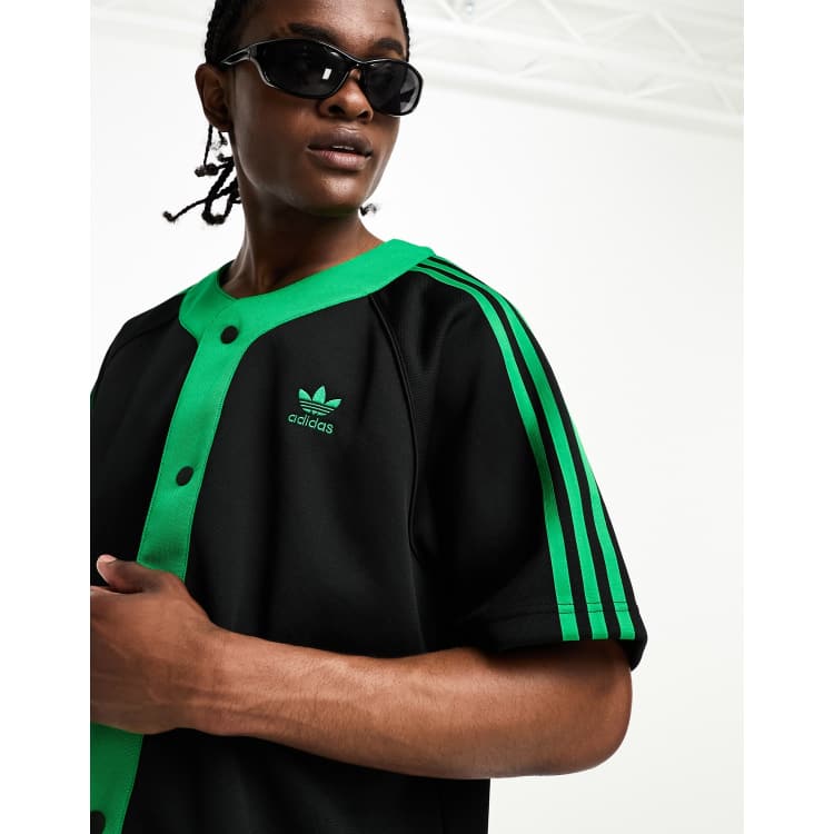 Adidas originals womens outlet baseball jersey shirt black