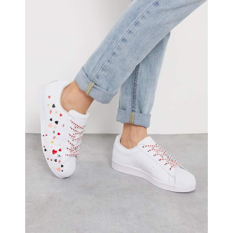 adidas Originals Superstar Baskets imprim c urs Blanc