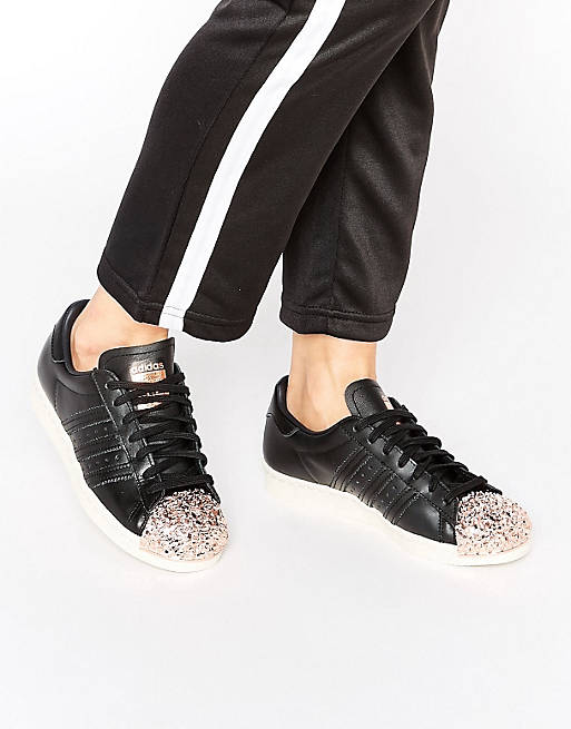 adidas Originals - Superstar - Baskets avec bout renforcé en métal cuivré - Noir