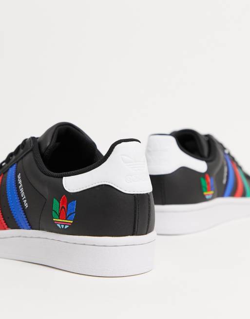 adidas Originals Superstar Baskets avec tr fle multicolore en 3D Noir