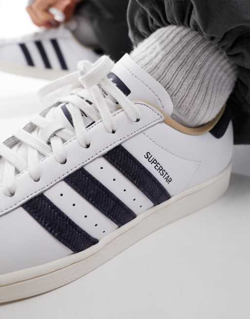 Superstar blanche et bleu marine femme online