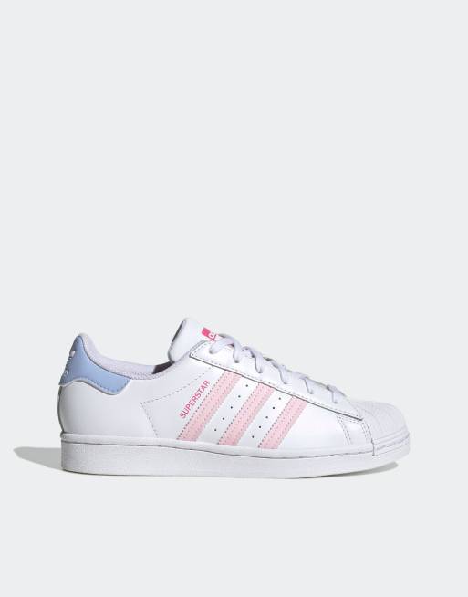 Superstar blanche shop et rose