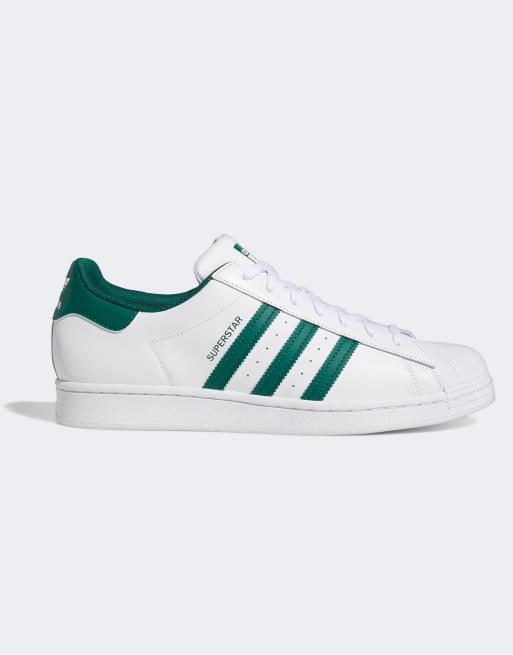 adidas Originals Superstar Baskets Blanc et vert ASOS