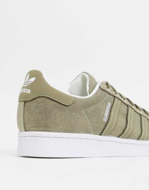 Adidas superstar blanche et kaki sale