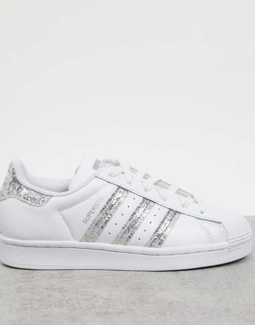 Superstar blanche et gris on sale pailleté