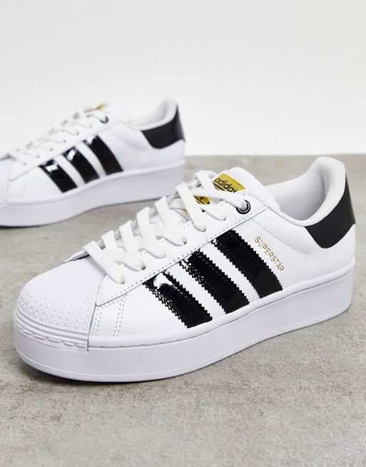 adidas Originals Superstar Bold platform sneakers in white and black