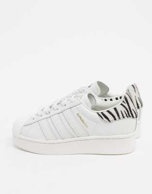 adidas originals superstar trainers in zebra print