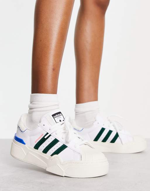 adidas Originals Superstar Bonega platform sneakers in white and black