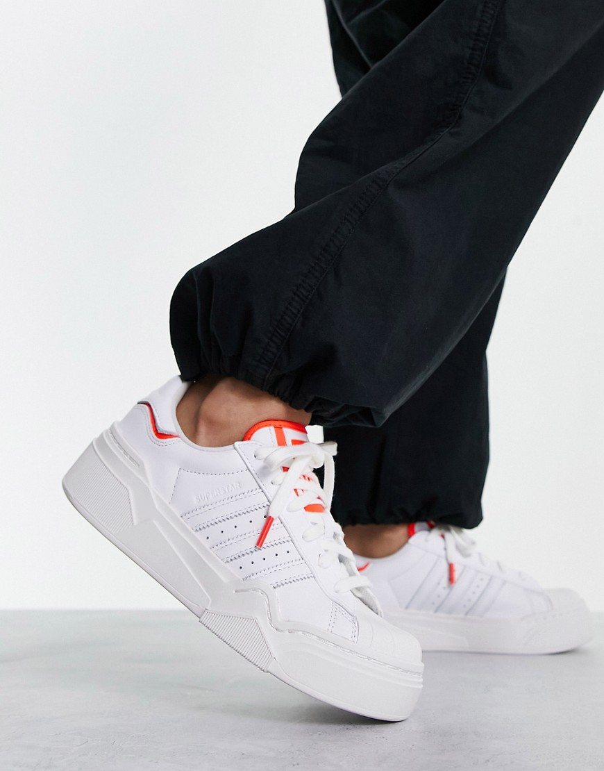 adidas Originals Superstar Bonega 2B trainers in white and red