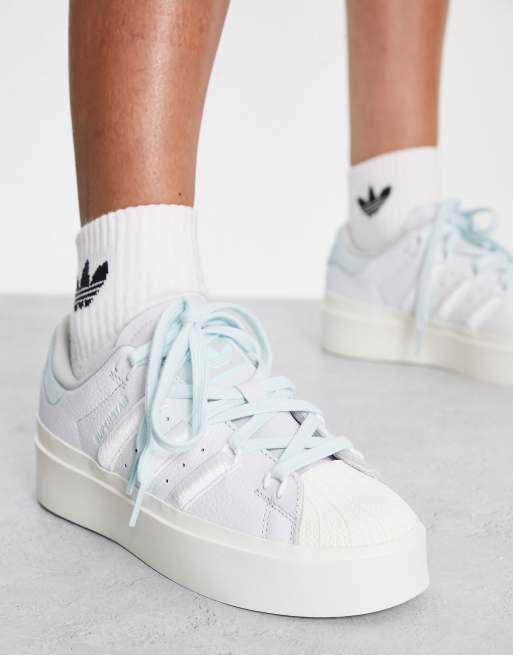 adidas Originals Superstar Bonega platform sneakers in off white