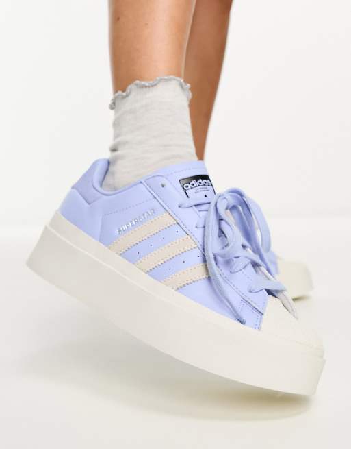 Adidas originals superstar trainers in white and lilac sale