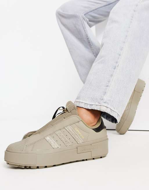 Superstar slip shop on khaki