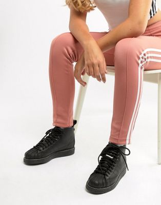 adidas Originals Superstar Boot Luxe Sneakers In Triple Black | ASOS