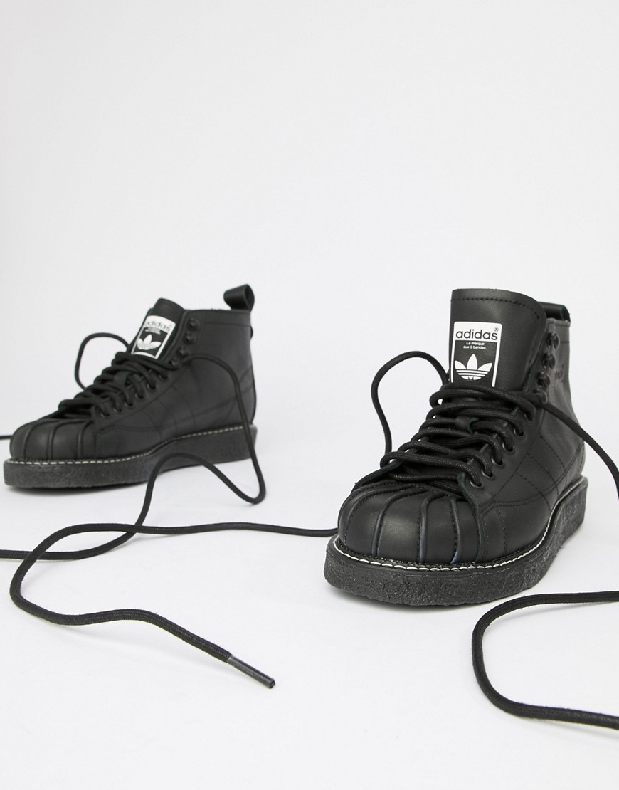 Adidas Originals - Superstar Boot Luxe - Sneakers nero triplo