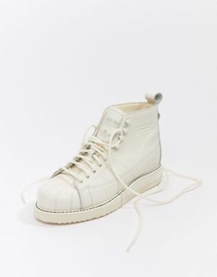 adidas Originals Superstar Boot Sneakers In Triple White | ASOS