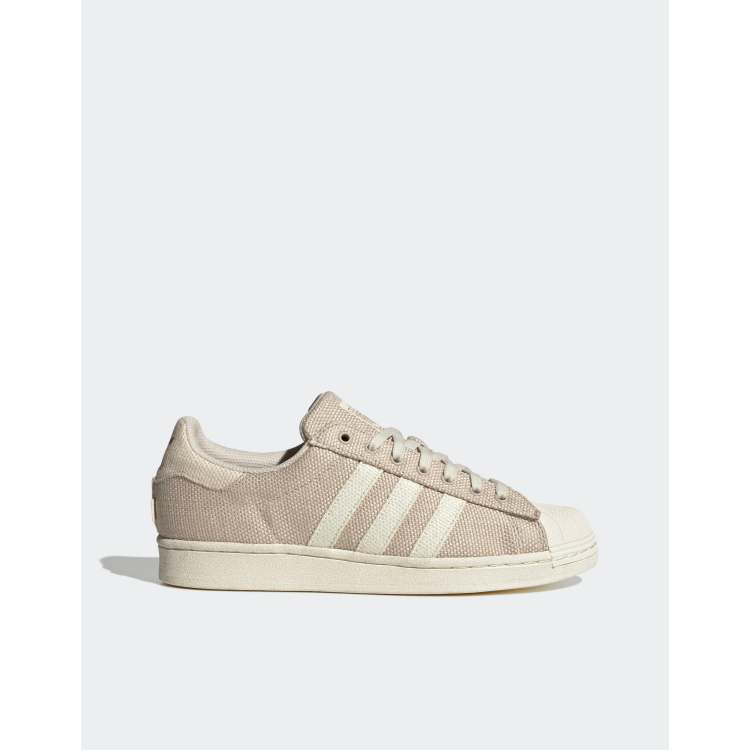 adidas Originals Superstar canvas sneakers in beige and white ASOS