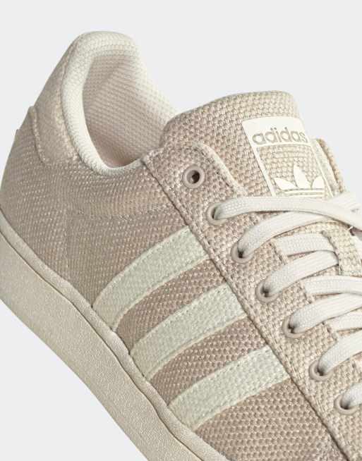 White canvas shop adidas trainers