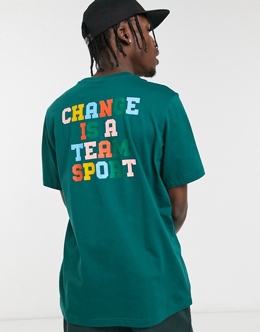 adidas Originals Superstar change is a team sport t-shirt in green