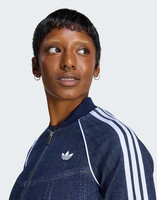 adidas Originals Superstar Denim-Corsage-Tracktop in Indigo-Denim, 3 von 4