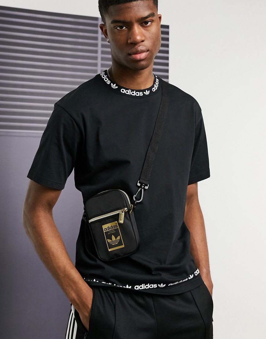 Adidas Originals superstar flight bag with gold logo-Black
