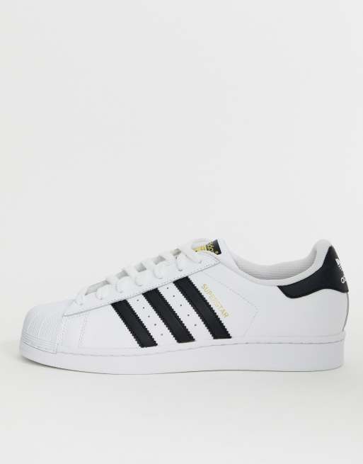 Womens adidas white & 2025 black superstar foundation trainers